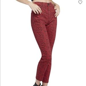 Alice + Olivia Good High Rise Leopard Jeans